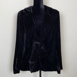 Lane Bryant Velvet Like Jacket Padded Shoulders
